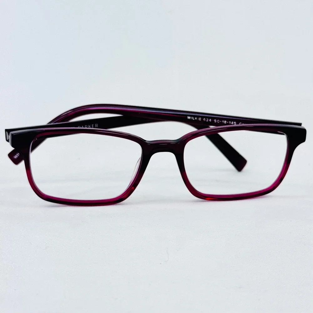 Warby Parker Wilkie Red Berry Eyeglasses Frames 50-18-145 Wine Purple Square